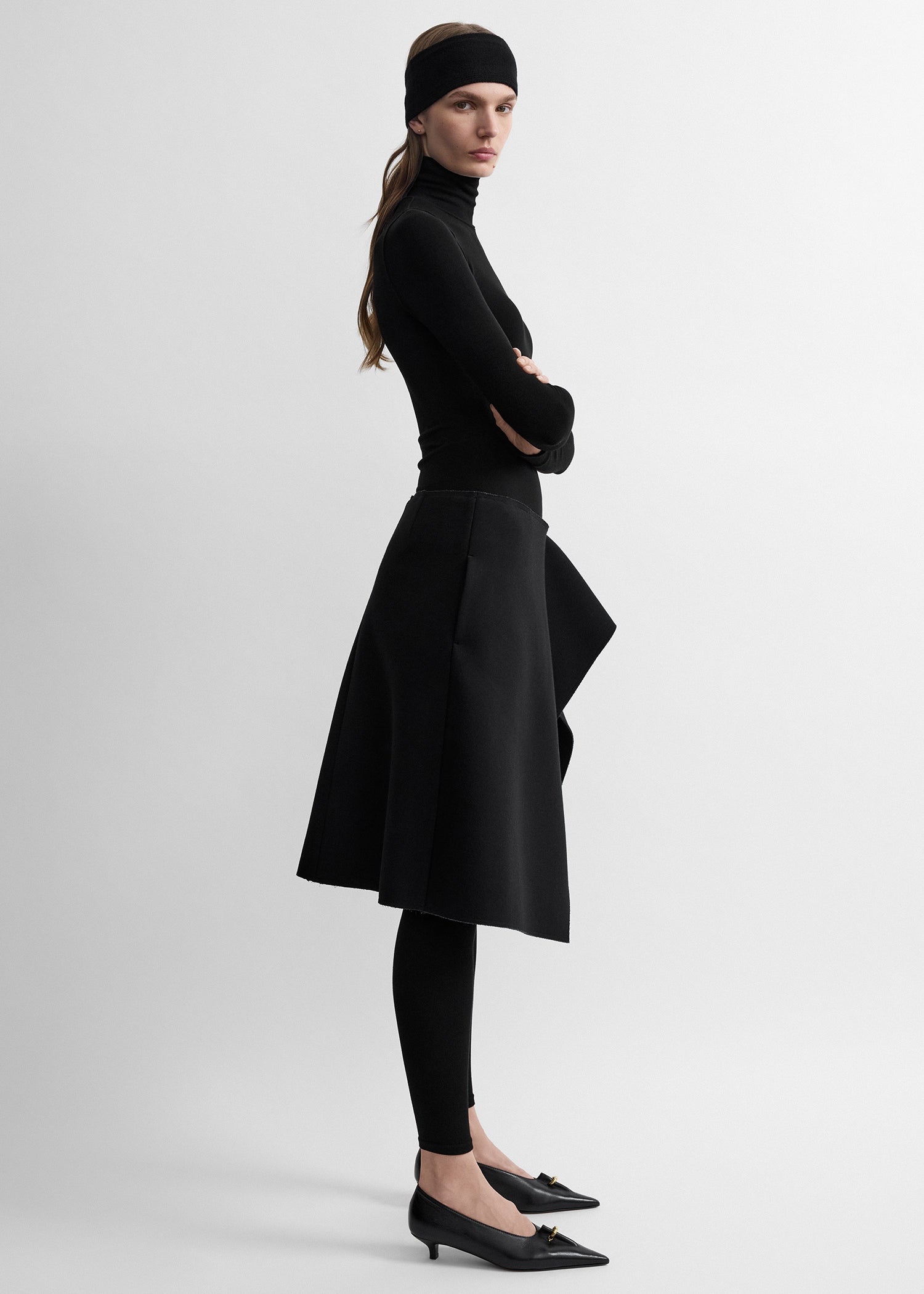 Slit scuba skirt black