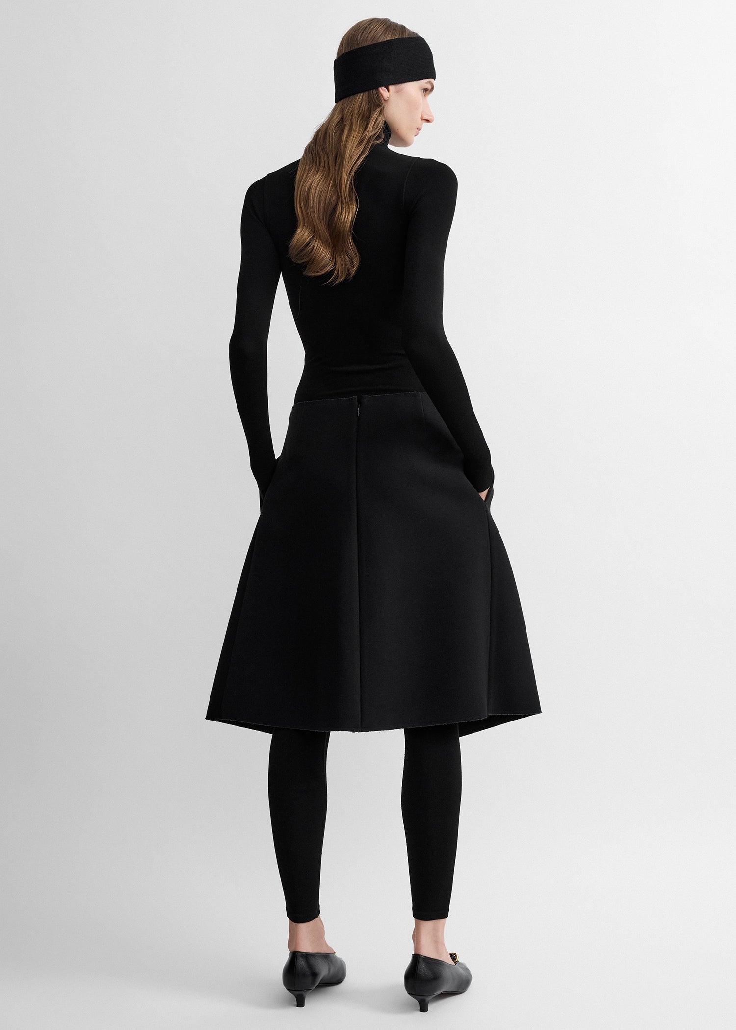 Slit scuba skirt black