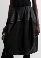 Sculptural leather skirt black