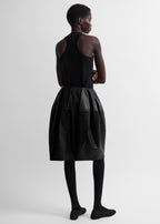 Sculptural leather skirt black