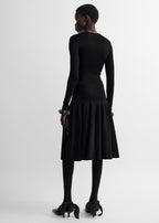 Ribbed waist skirt black