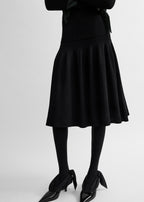 Ribbed waist skirt black