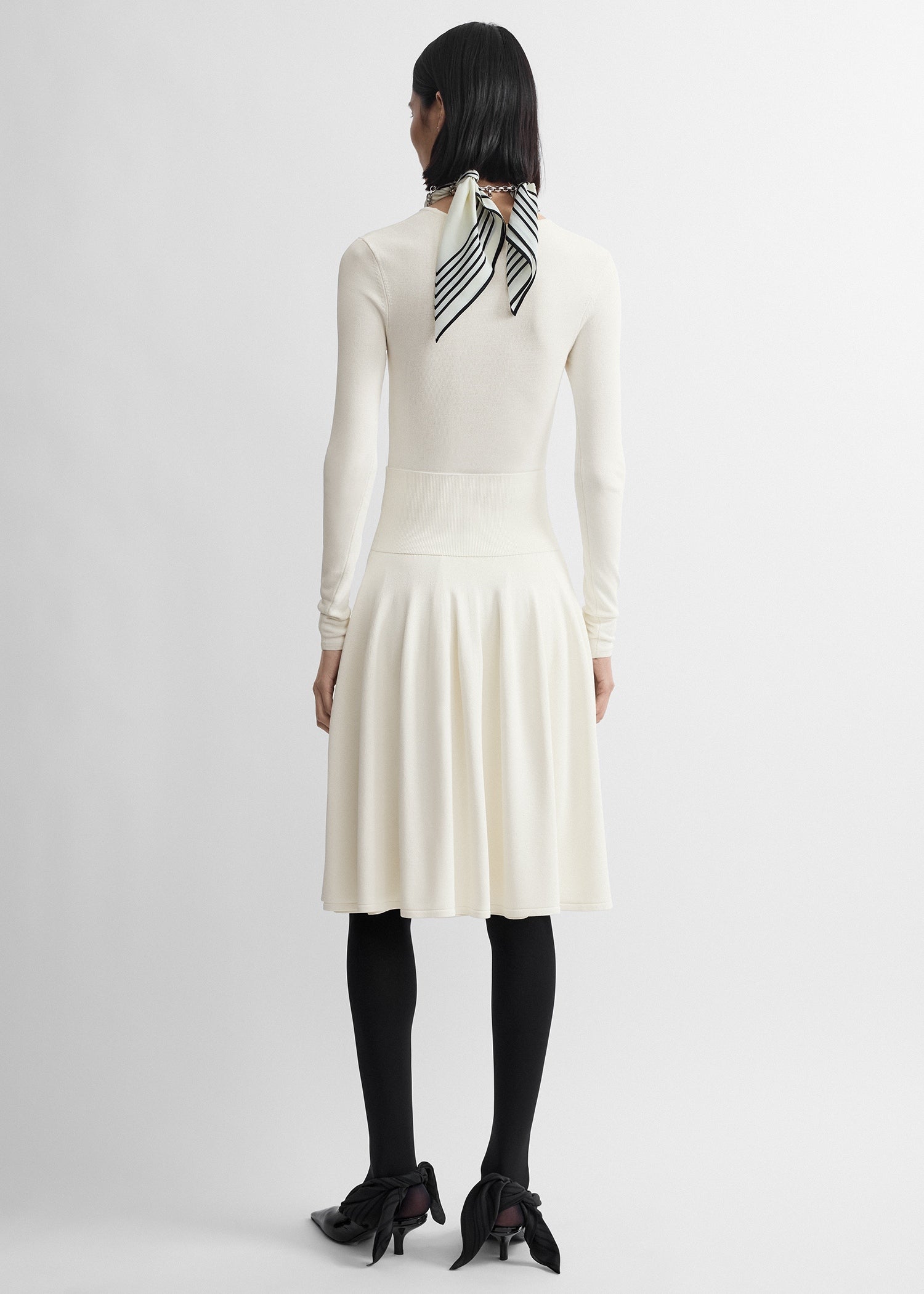 Ribbed waist skirt off-white