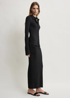 Draped jersey skirt black