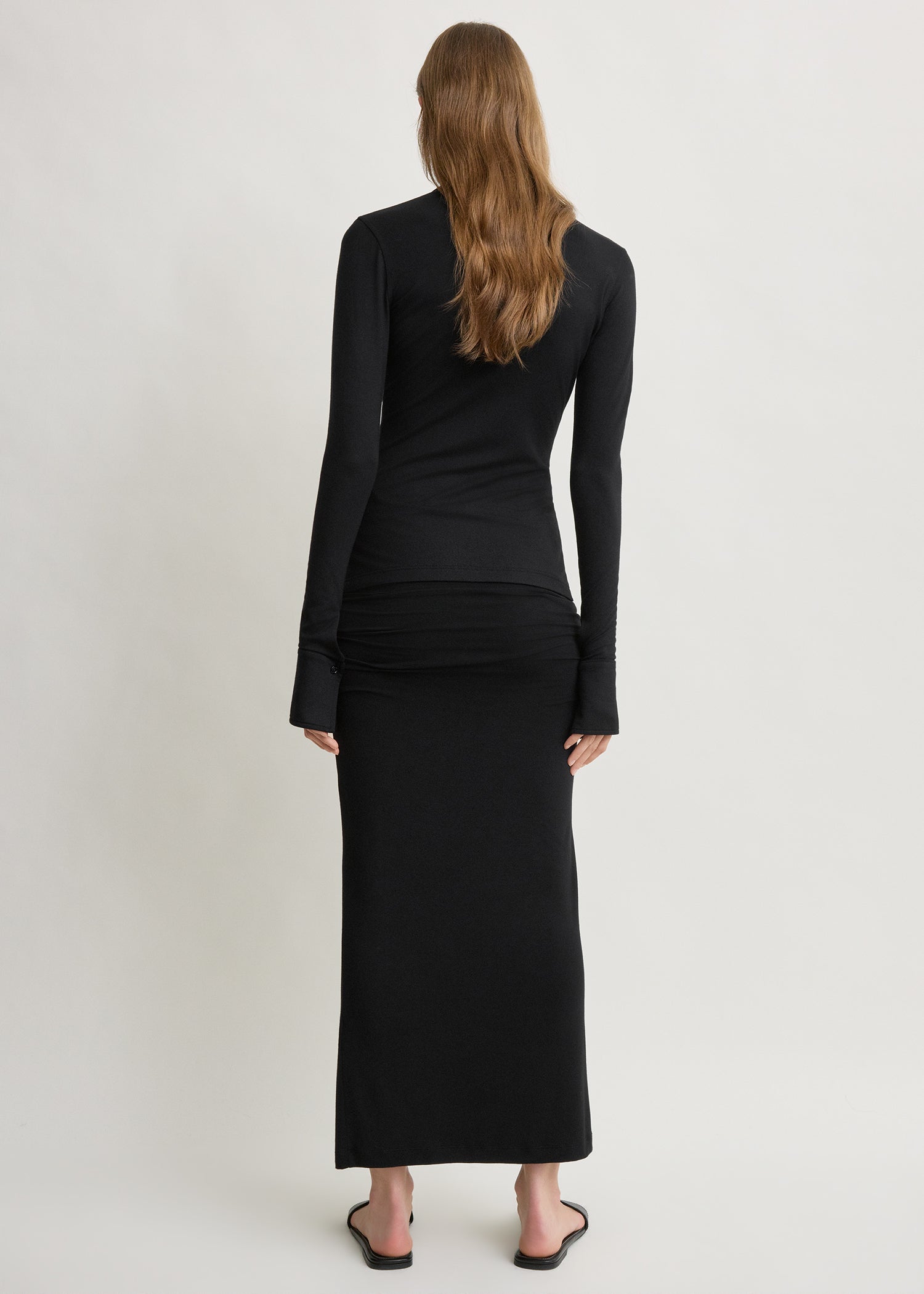 Draped jersey skirt black – TOTEME