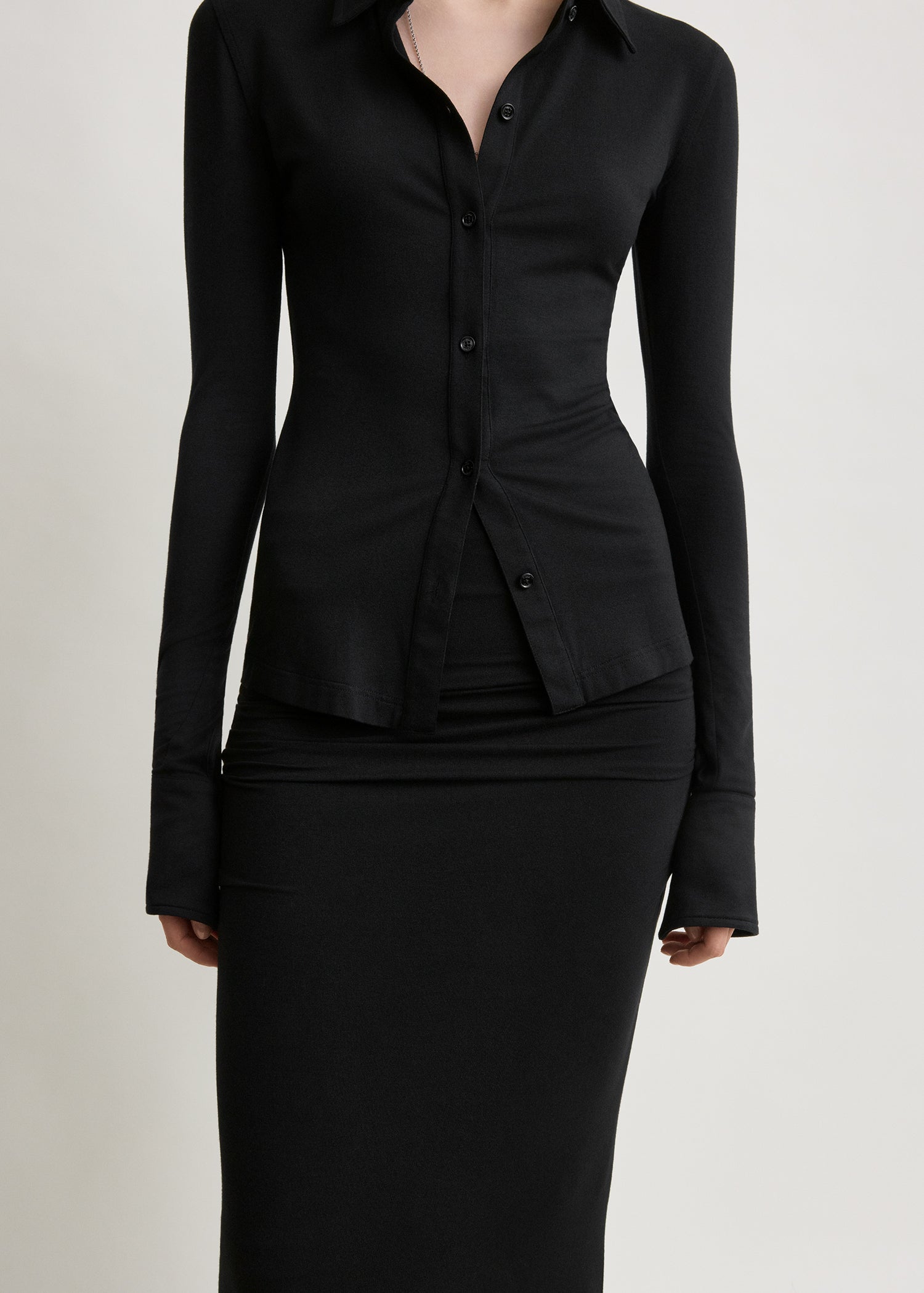 Draped jersey skirt black – TOTEME