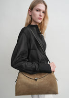 T-lock suede top handle tobacco