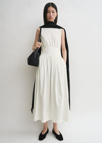 Sleeveless cotton tee dress off white