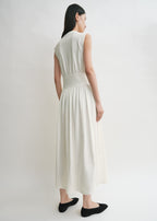 Sleeveless cotton tee dress off white – TOTEME