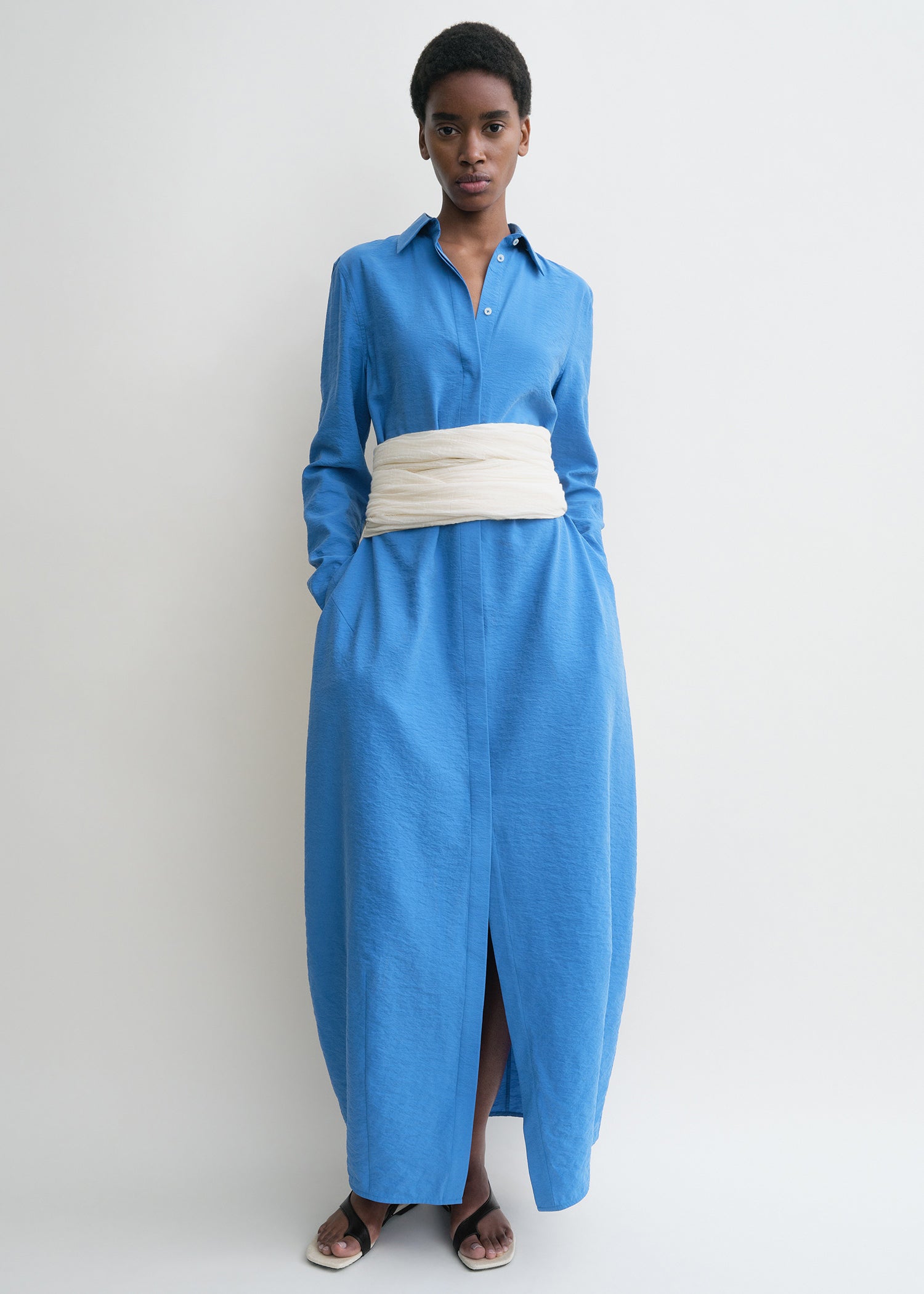 Parachute shirtdress cobalt