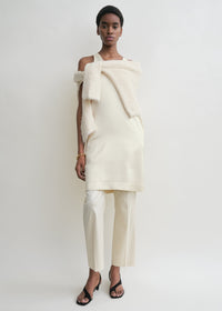 Scoop-neck dress ecru