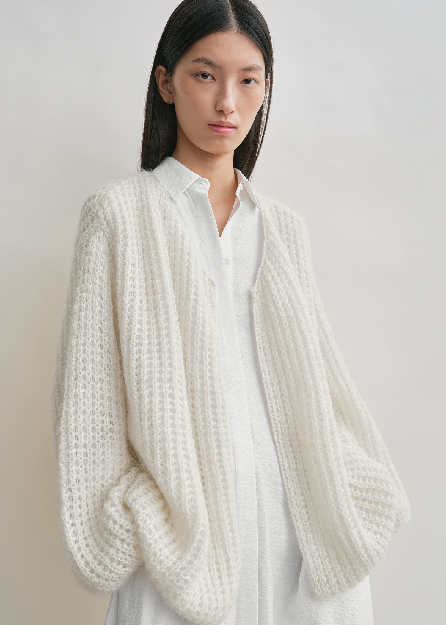 Puffed cardigan off-white – TOTEME