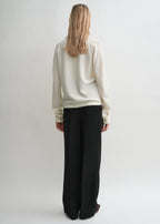 Raglan-sleeve cashmere cardigan talc