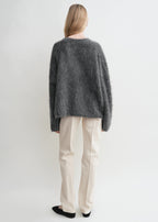 Boxy alpaca knit dark grey melange
