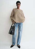 Boxy alpaca knit truffle melange