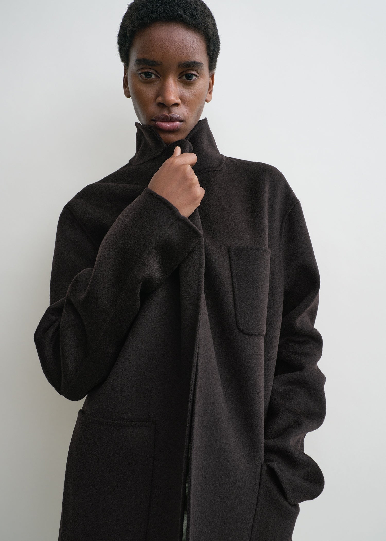 Patch pocket doublé jacket espresso