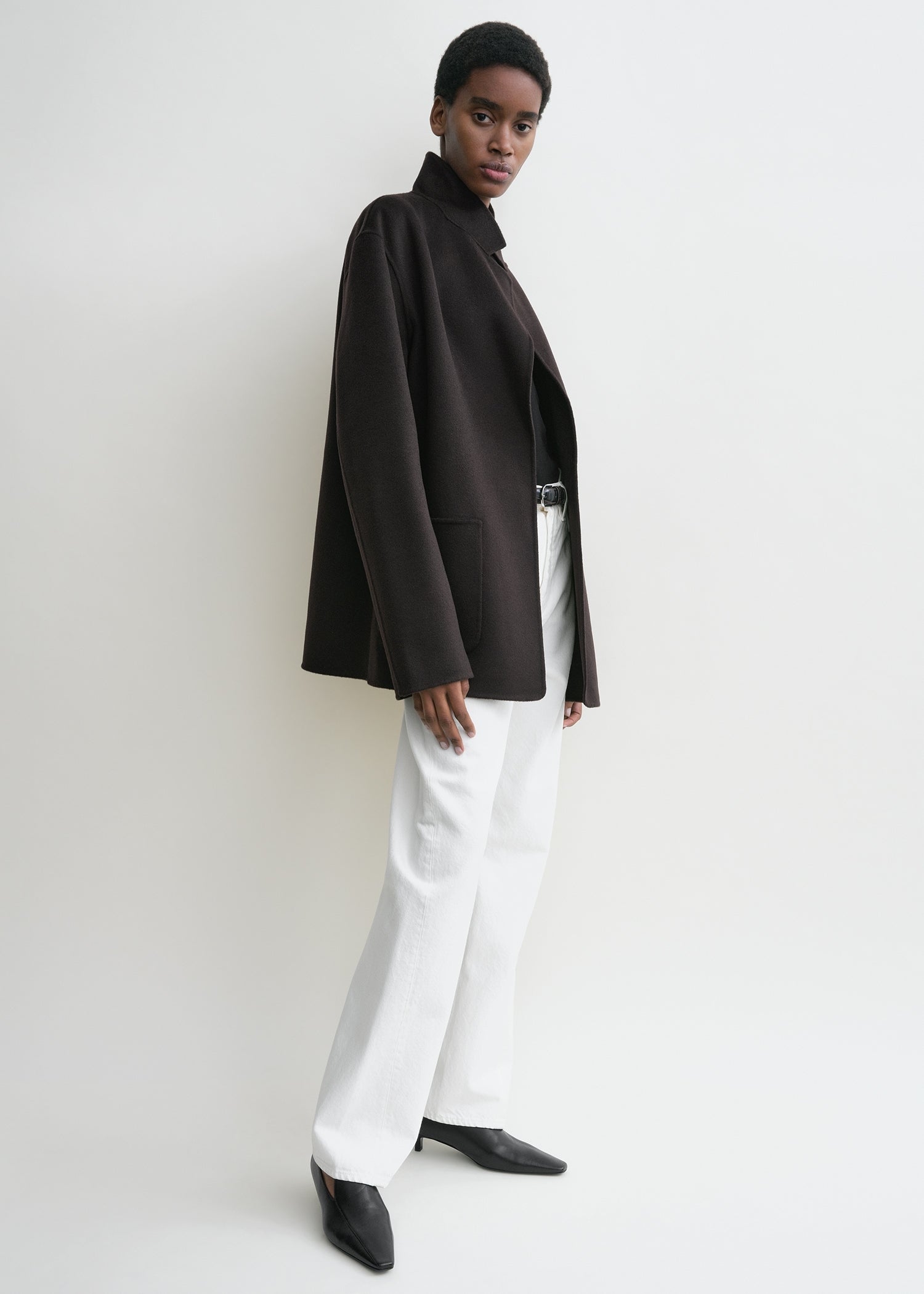 Patch pocket doublé jacket espresso