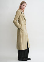 Cinched suede coat desert