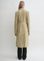 Cinched suede coat desert