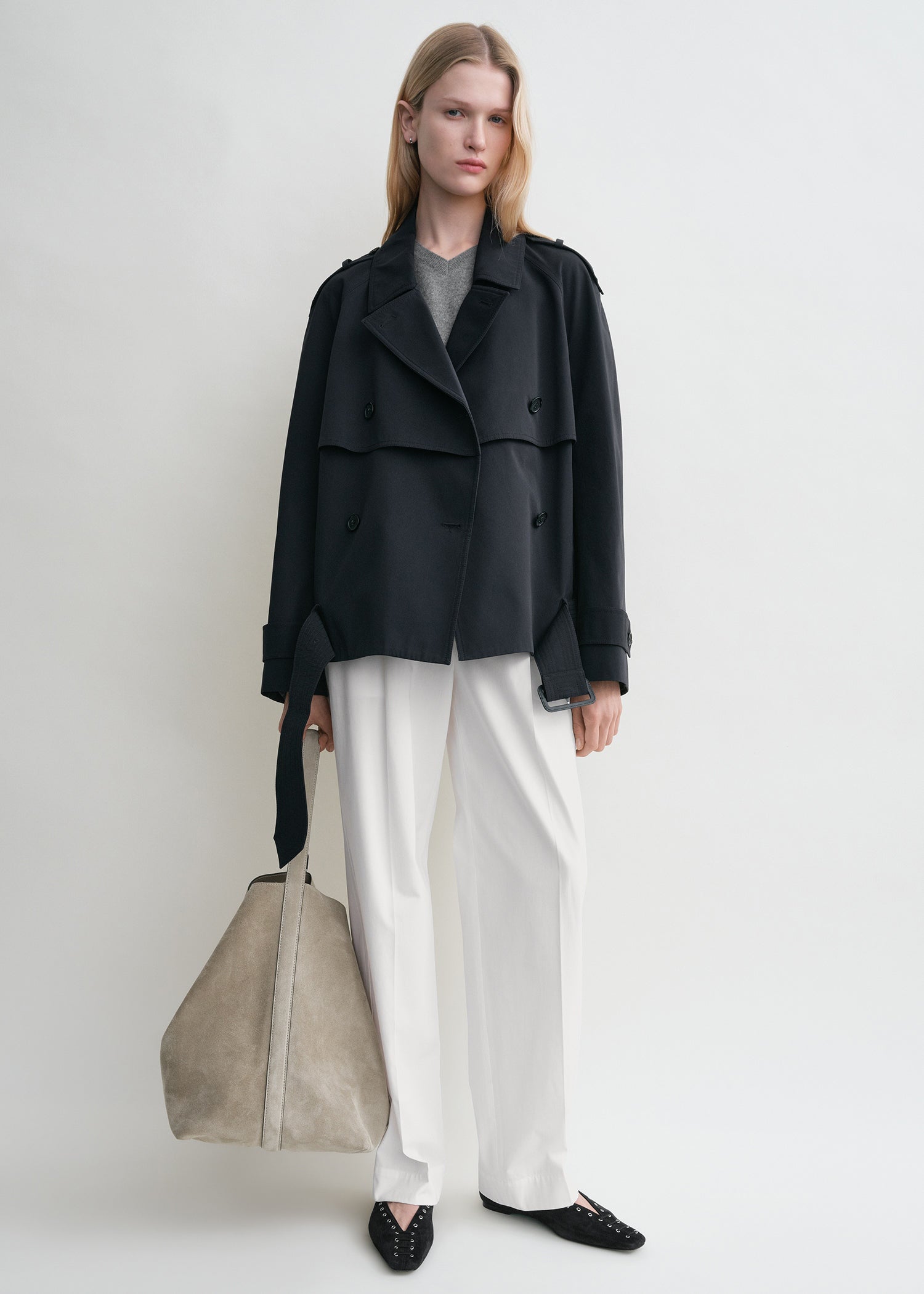 Short cotton trench nightfall