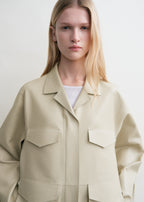 Army leather jacket peanut