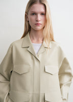 Army leather jacket peanut