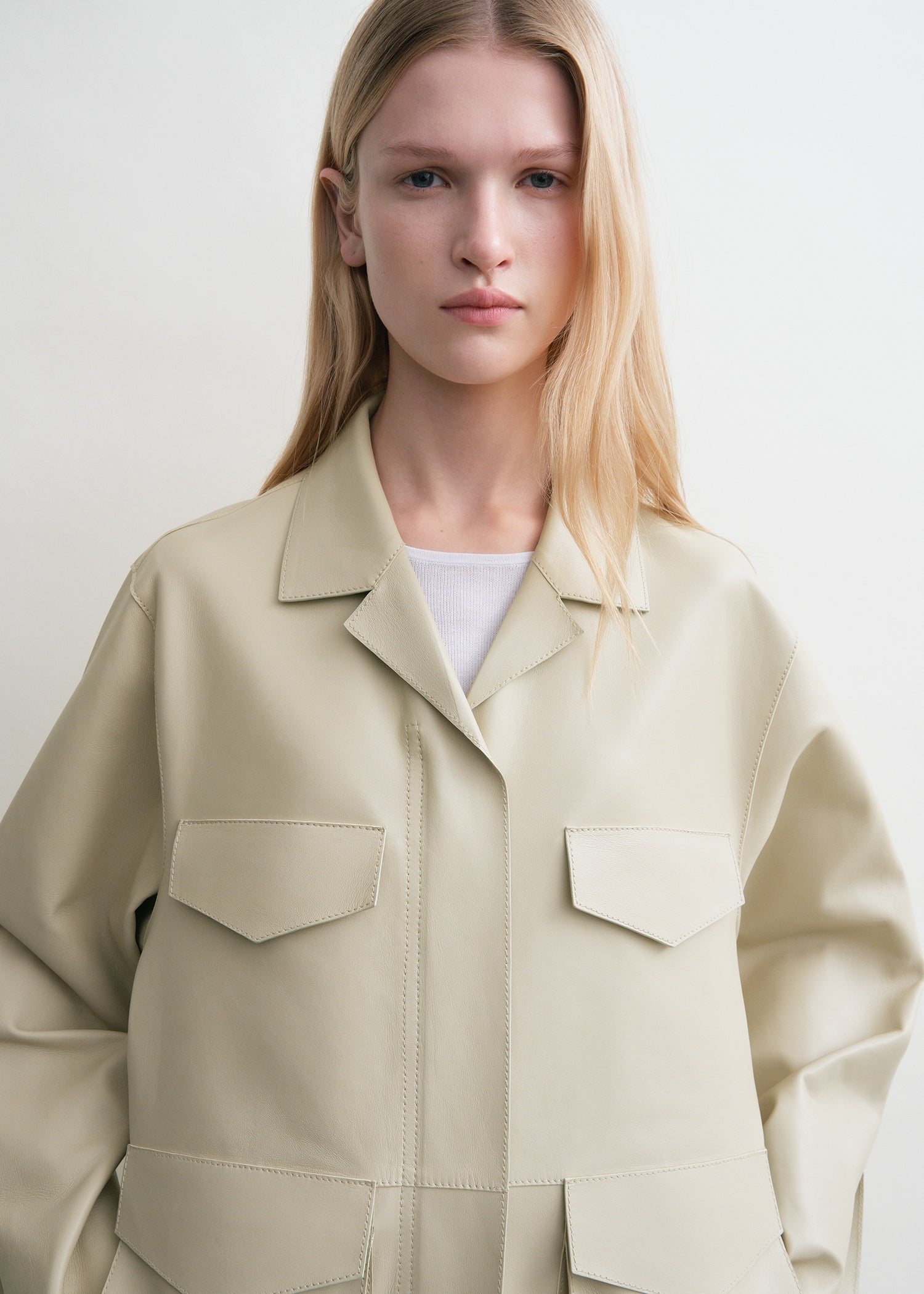 Army leather jacket peanut