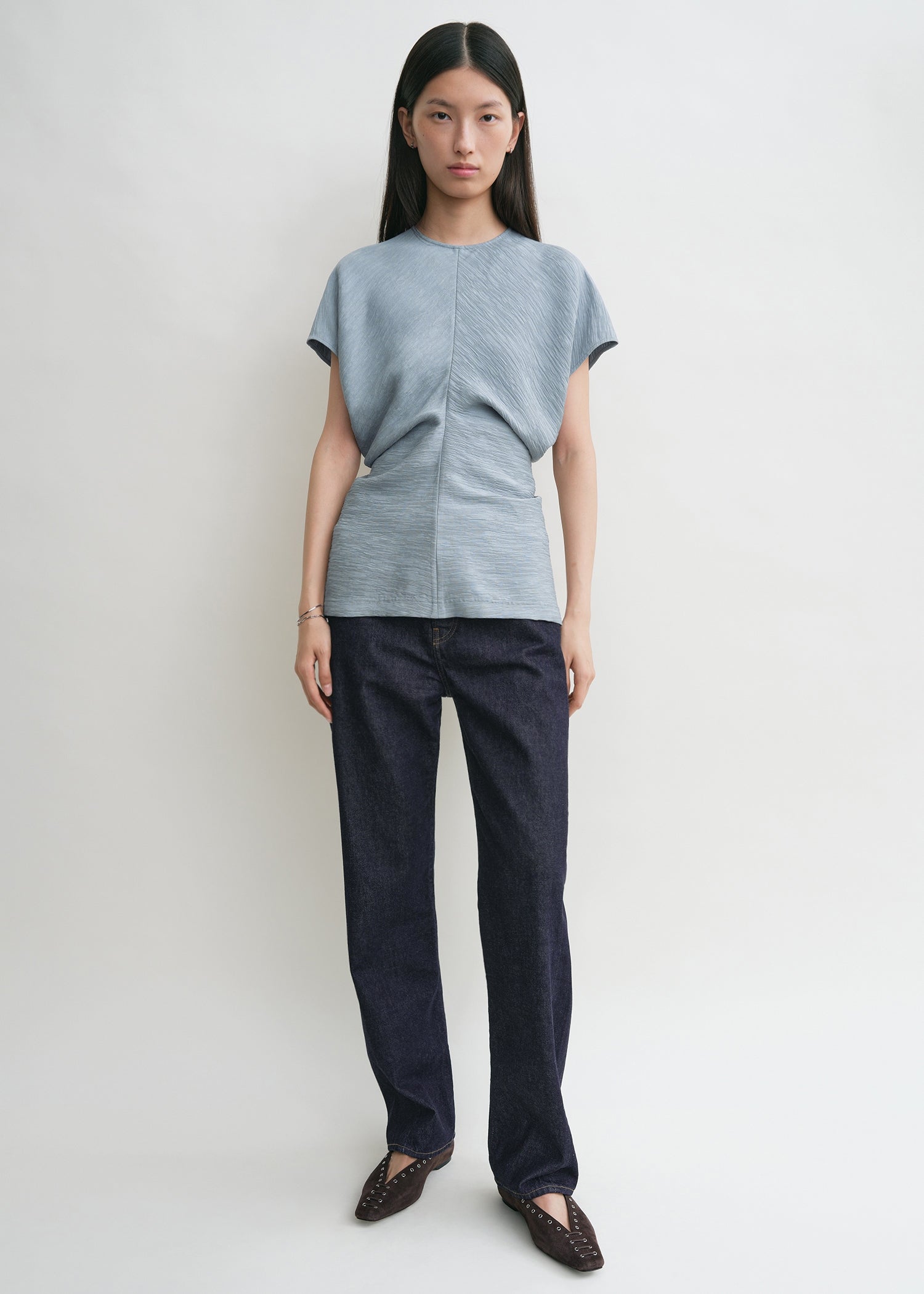 Slouch waist crinkled top mistral