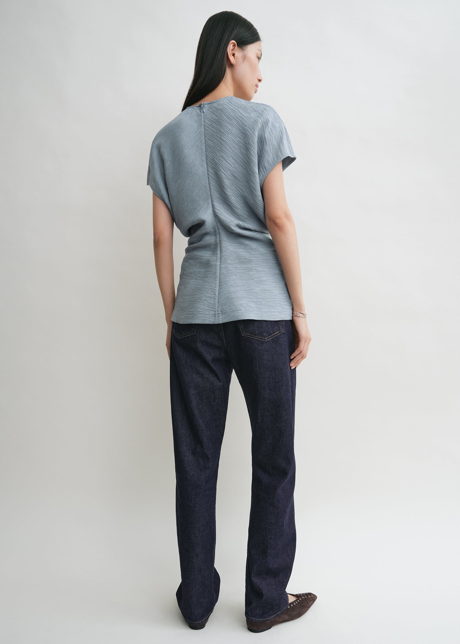 Slouch waist crinkled top mistral