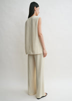 Woven stripe top ecru