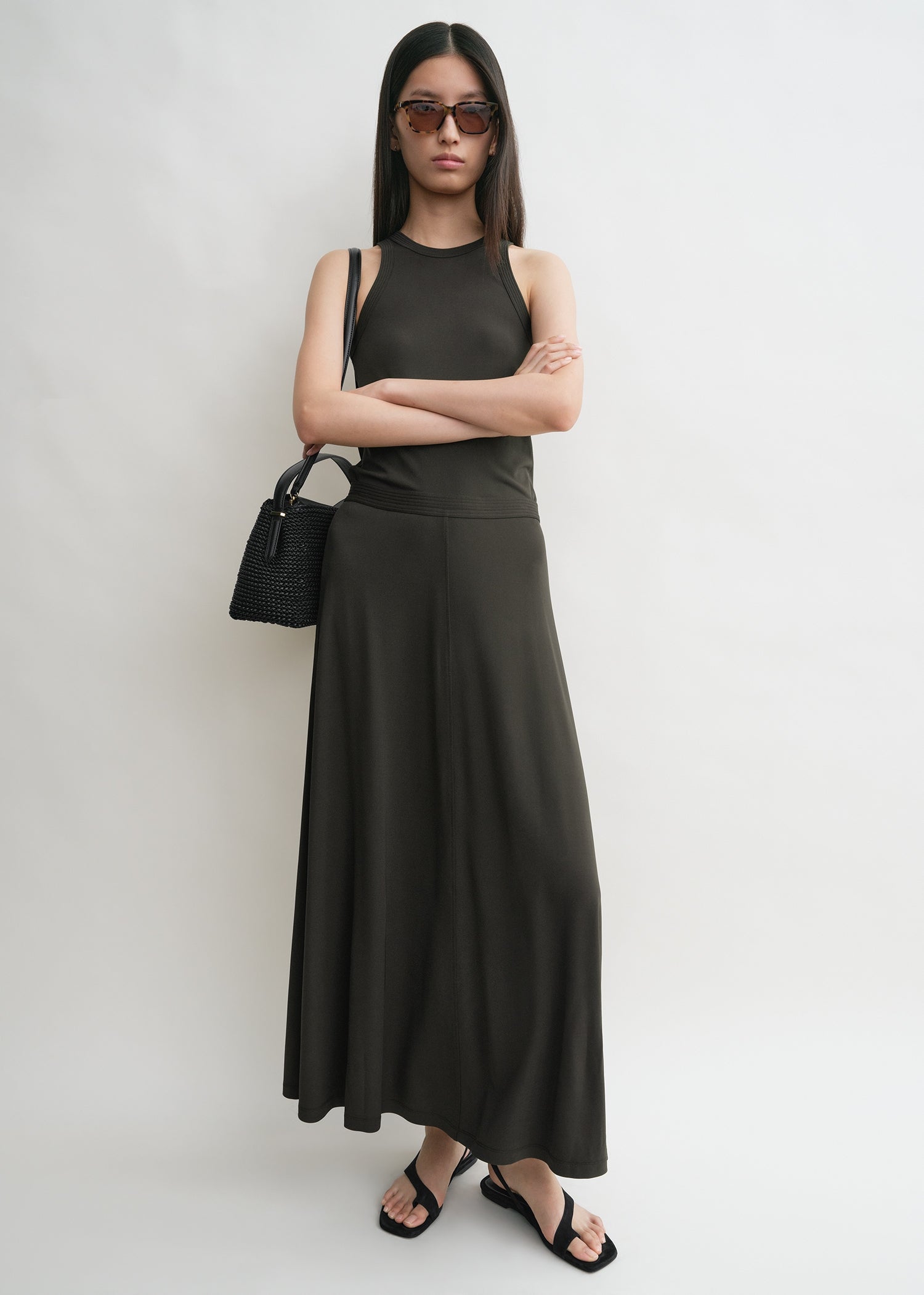 Fluid jersey skirt pepper