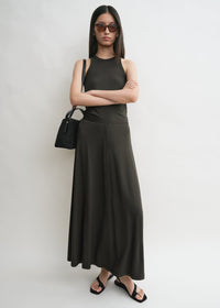 Fluid jersey skirt pepper