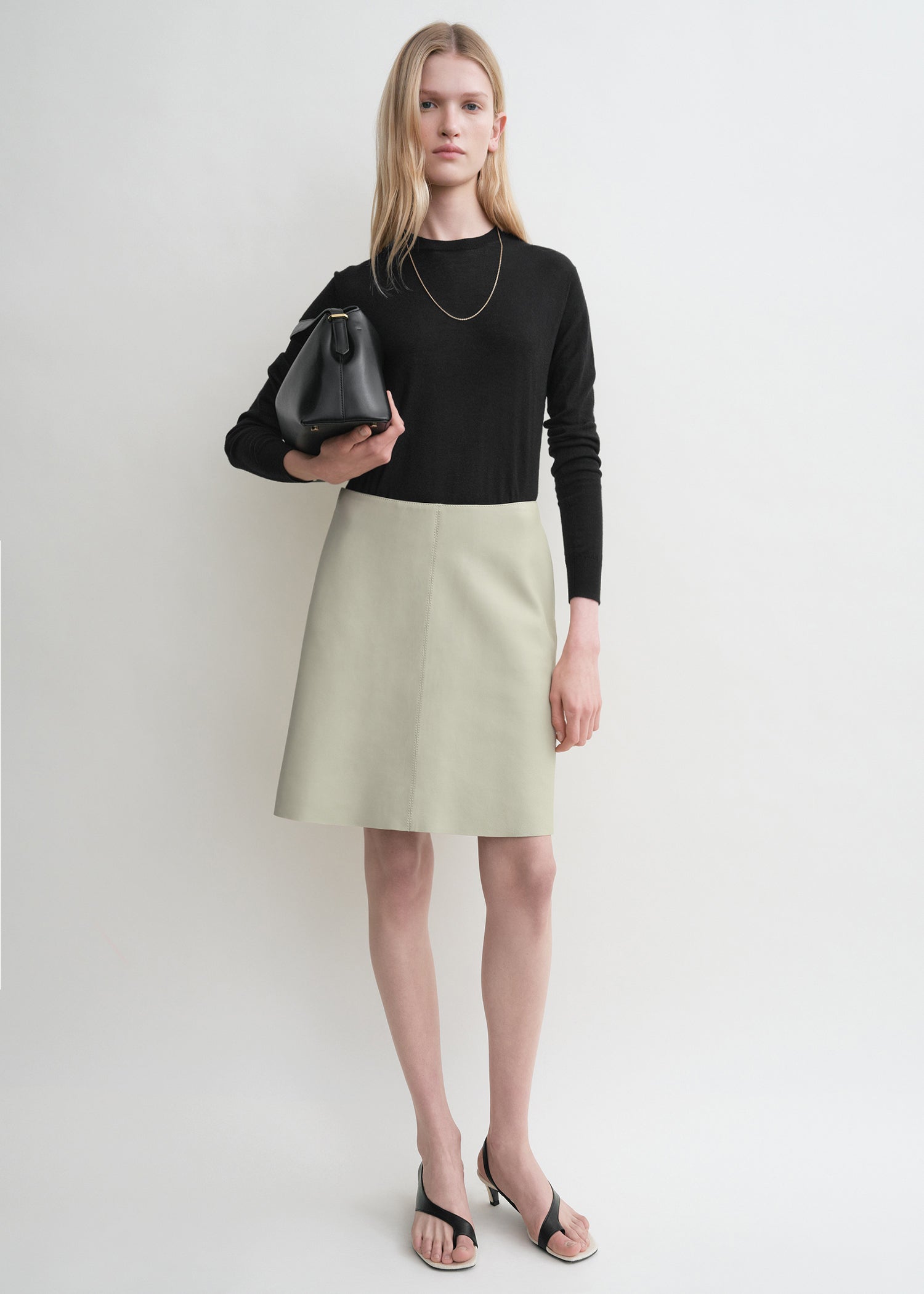 Leather skirt peanut from Toteme - $600
