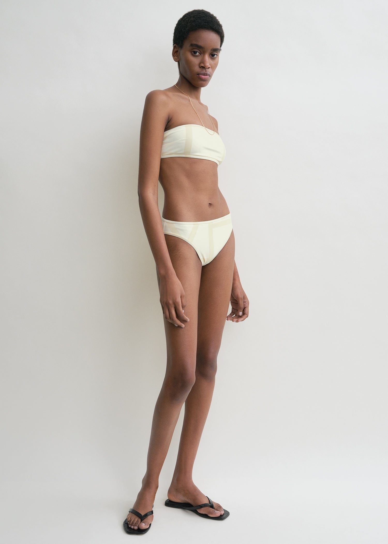 Monogram strapless bikini top ecru/straw