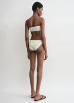 Monogram strapless bikini top ecru/straw