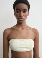 Monogram strapless bikini top ecru/straw