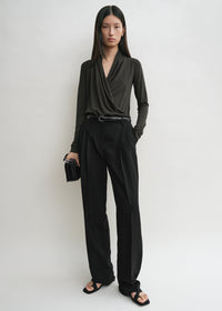 Overlapped jersey top pepper