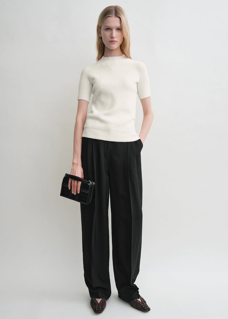 Raglan-sleeve terry knit white