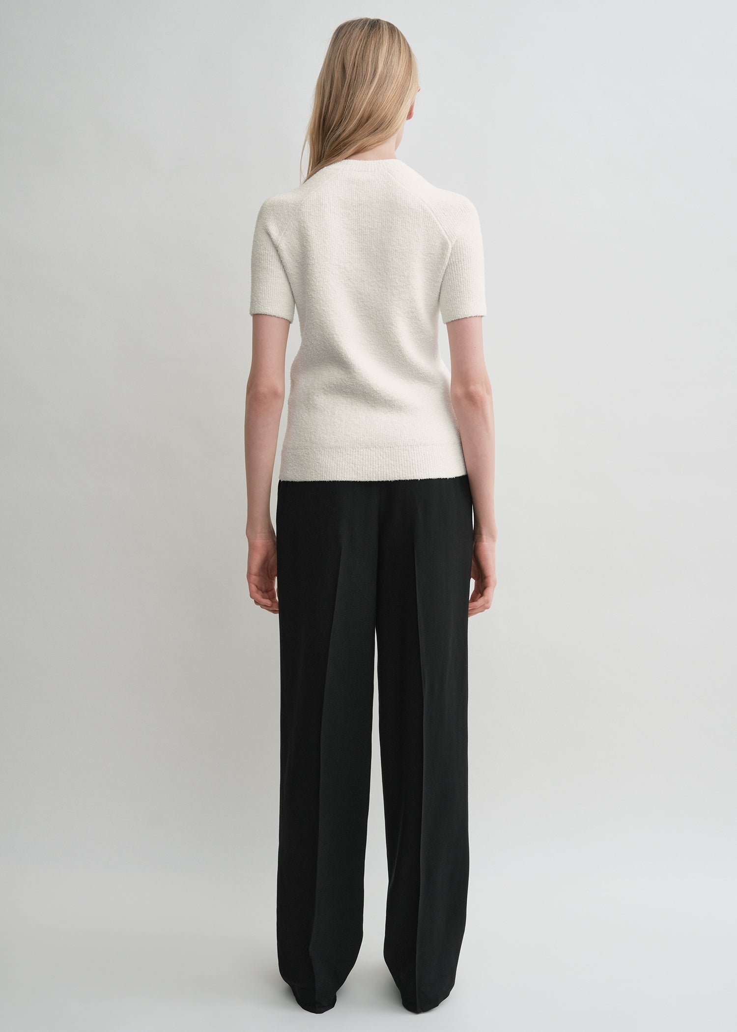 Raglan-sleeve terry knit white