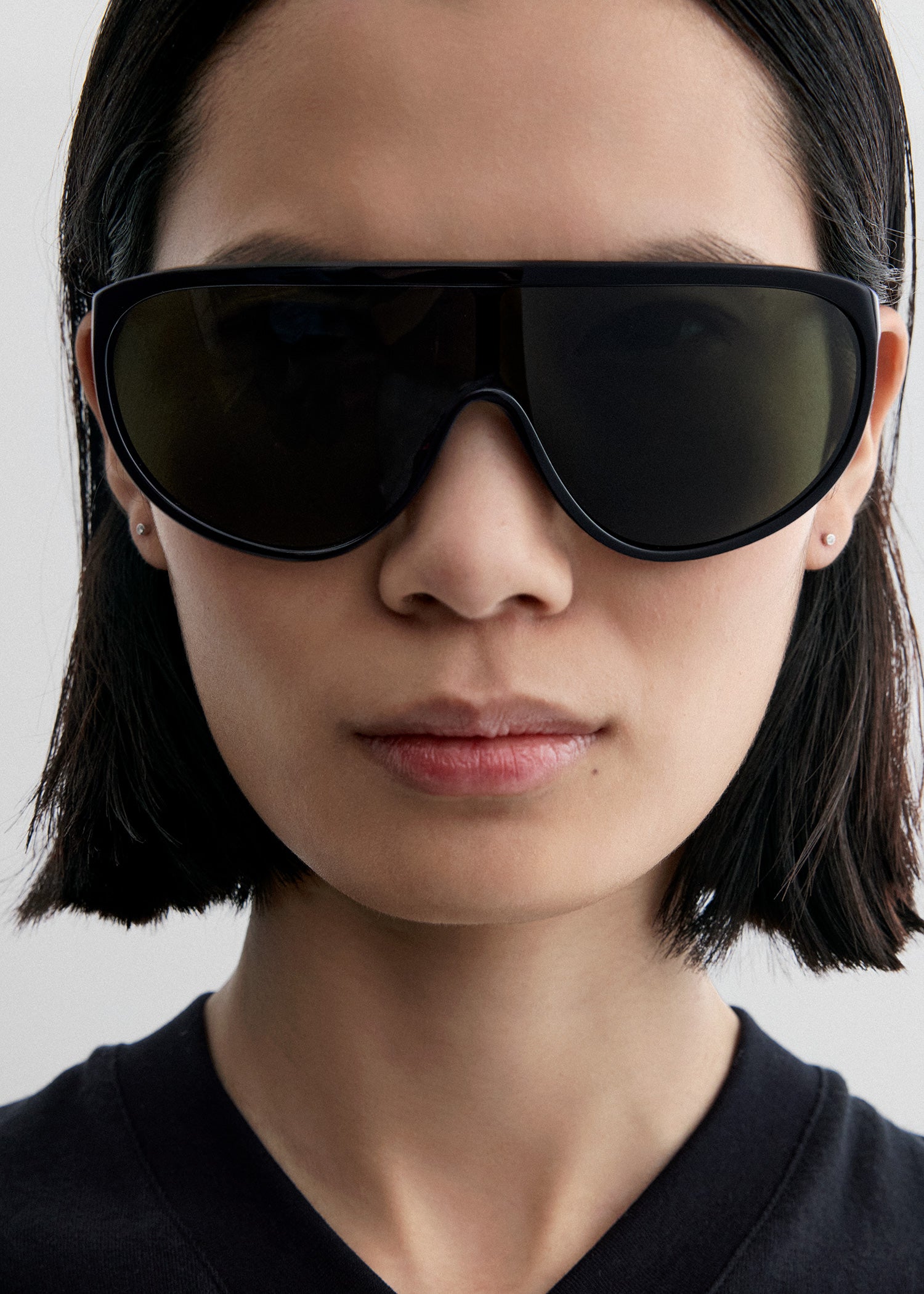 Shield aviator sunglasses black