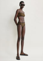 Stripe edge bikini bottoms walnut