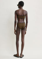 Stripe edge bikini bottoms walnut