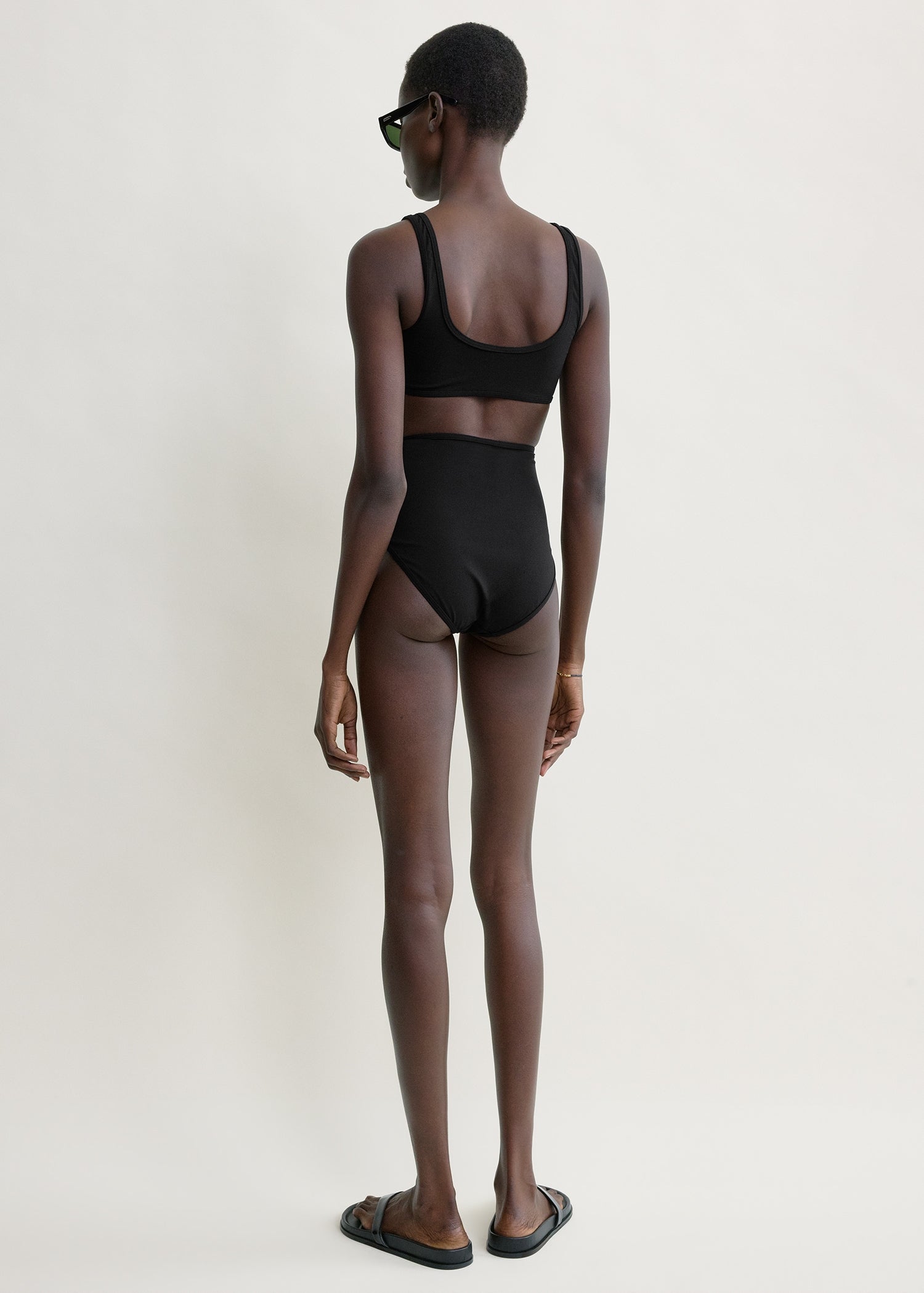 High bikini bottoms black