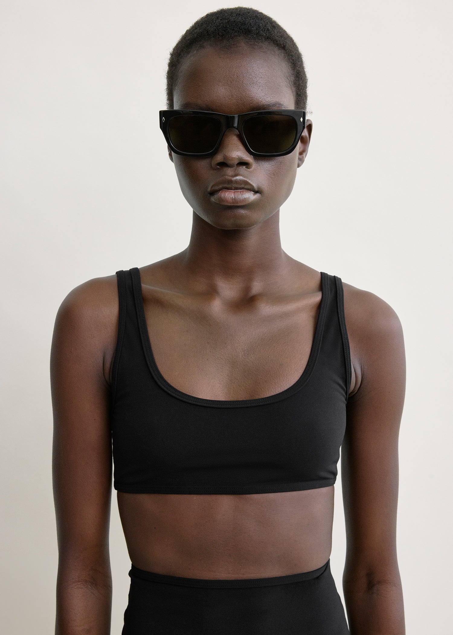 U-neck bikini top black