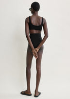 U-neck bikini top black
