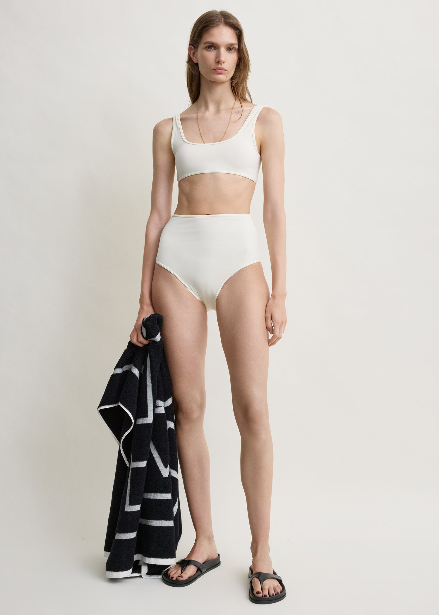 U-neck bikini top ecru