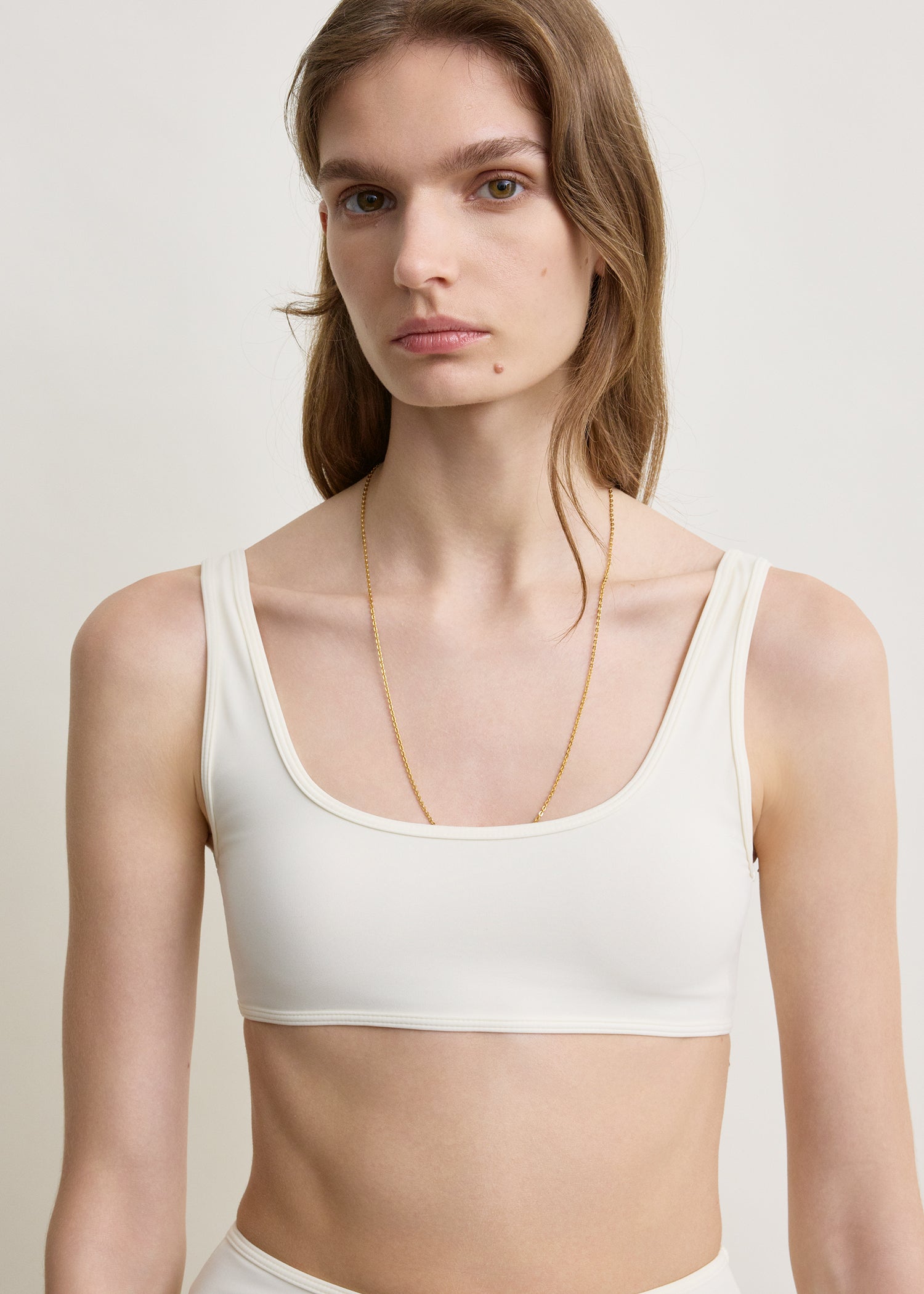 U-neck bikini top ecru