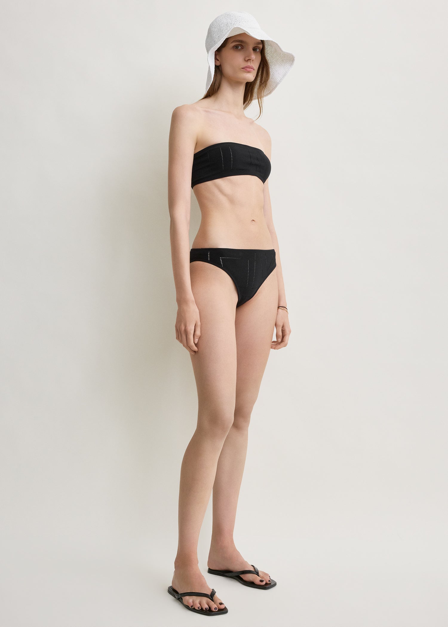 Pointelle bikini bottoms washed black