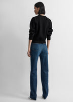 Merino cotton crew knit black