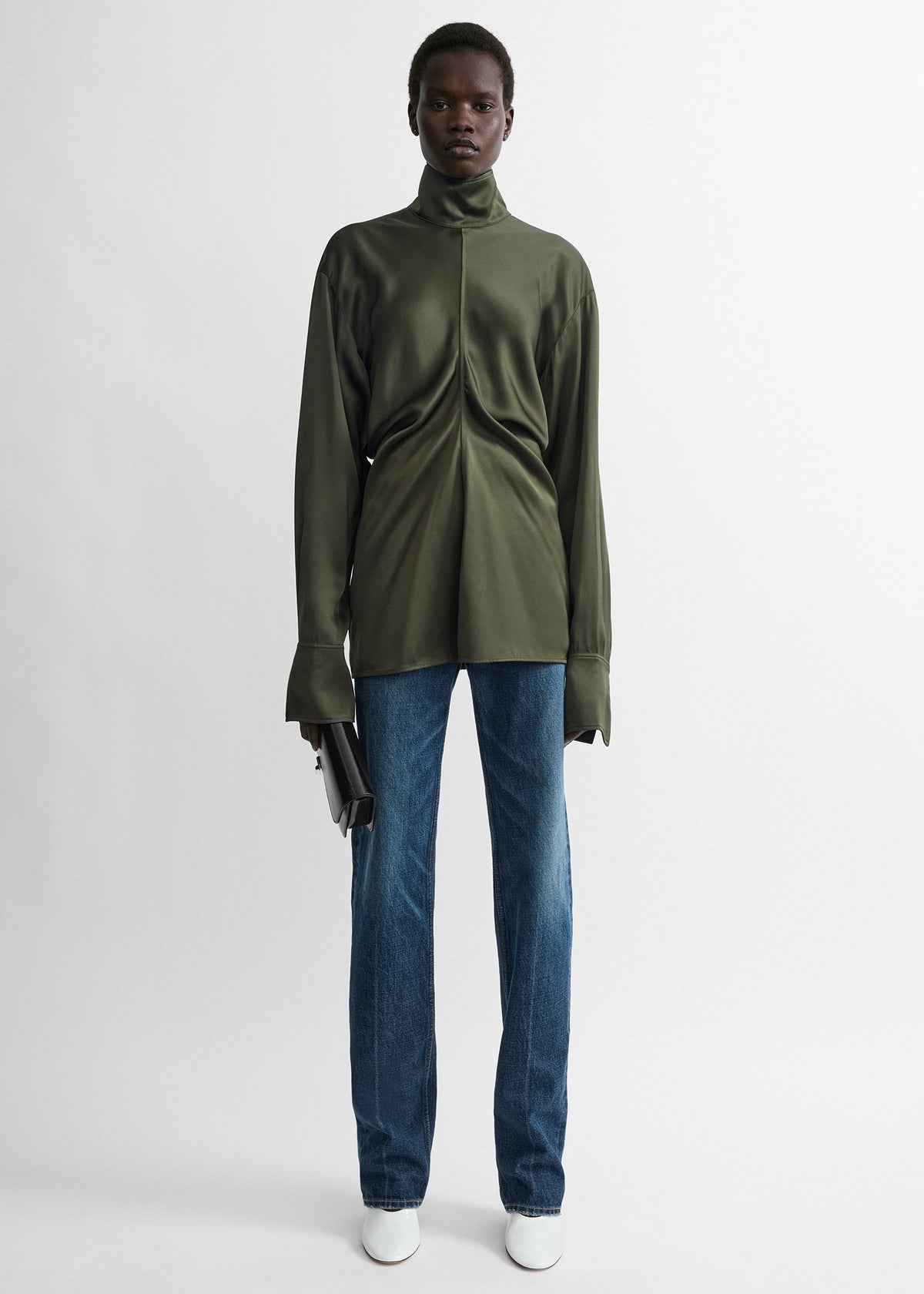 Slouch blouse dark green
